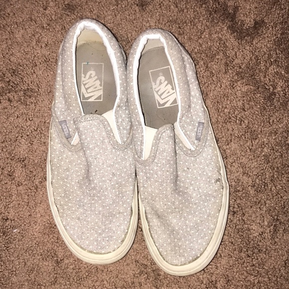 vans slip ons grey